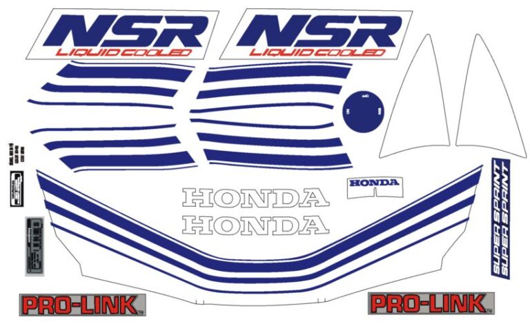 Stickerset Compleet Blauw Wit Honda Nsr Type Zonder Onderkuip Ac Honda M Onderdelen